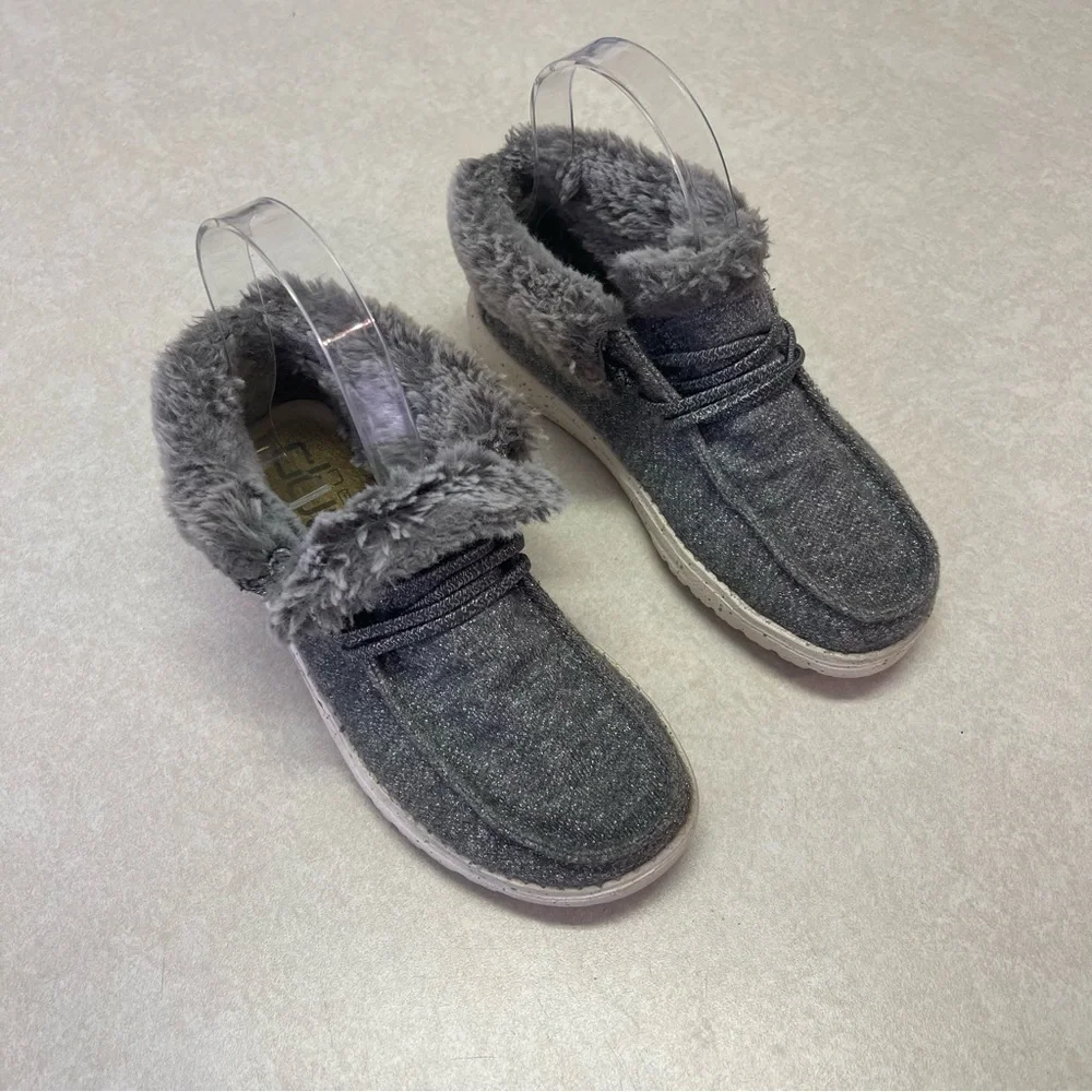 Hey Dude Britt Youth Stretch Fleece Grey shoes size youth 1